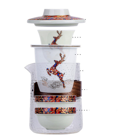 Ceramic Glass Portable Tea Set Tea Tea Water Separation Office Household