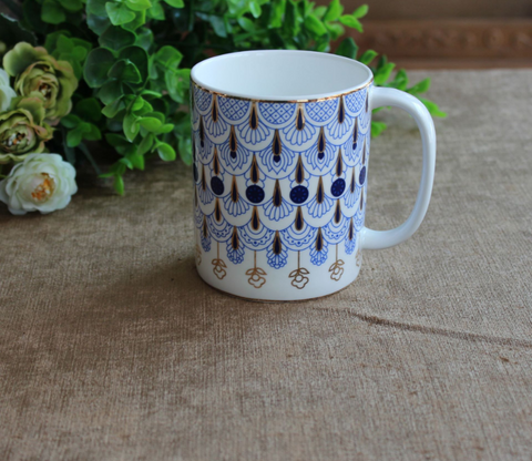 Royal Stoke British Afternoon Tea Coffee Cup Peacock Feathers Water Cup Teacup Coffee Set Pottery