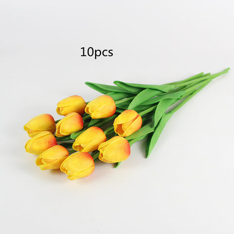 Hand Holding Silk Flower PU Mini Tulip Simulation Flower Wedding Family INS Style