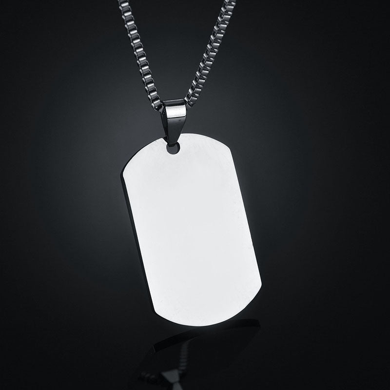 Titanium steel military brand stainless steel men's necklace private custom dog brand name pendant offering lettering