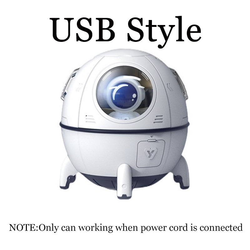 220ML Rechargeable Space Capsule Air Humidifier USB Ultrasonic Cool Mist Aromatherapy Water Diffuser With Led Light Astronaut
