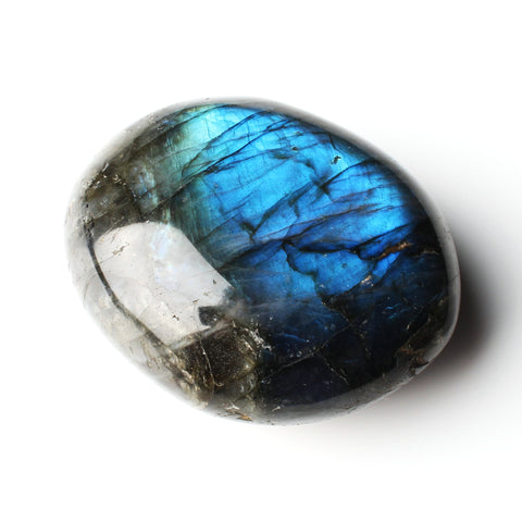 Stone Pieces Handle a Piece of Raw Moonstone Ore Specimen in a Fish Tank