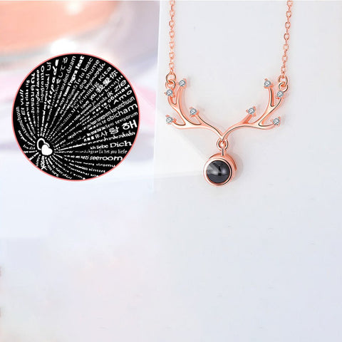 A deer has you 100 languages I love you necklace