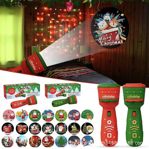 New Christmas Gift Children's Star Lamp Projector Luminous Flashlight Puzzle Early Education Projection Lamp Baby Birthday Party