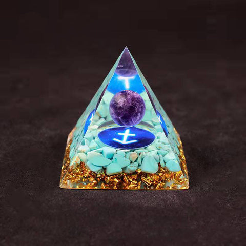 Twelve Constellation Chakra Pyramid Crystal Gravel Bedroom Ornament