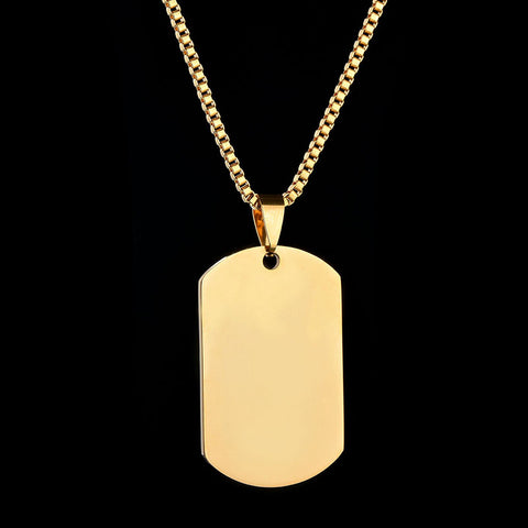 Titanium steel military brand stainless steel men's necklace private custom dog brand name pendant offering lettering