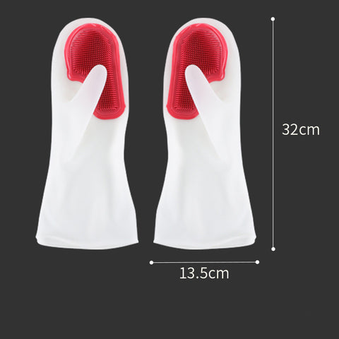 White Transparent Solid Color Tenacity Thin Magic Silicone Gloves Household Water-proof Washing Dishes Brush Bowl Brush Artifact
