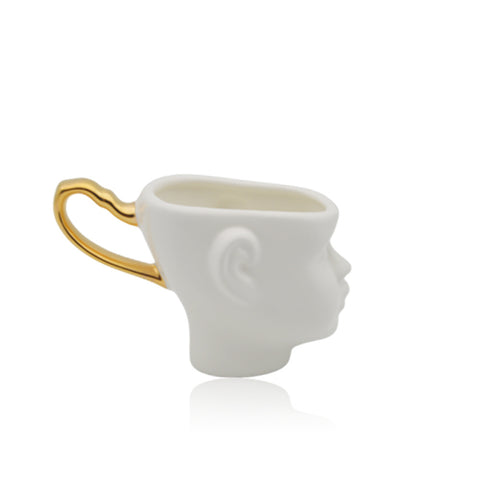 Nordic style personality creative face mug couple ceramic coffee cup milk tea cup doll doll head coffee cup