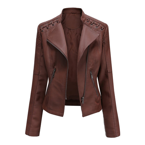 Faux Leather Jackets Women 2023 Spring Autumn Biker Coat Pu Motorcycle Suit Female Loose Streetwear Coat