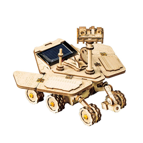 Robotime ROKR DIY Solar Energy Wooden Blocks Toys Model Building Kit Space Hunting Assembly Toys For Children Kids Dropshipping