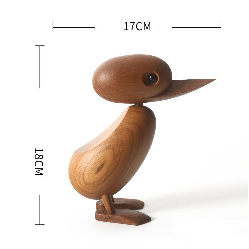 Solid Wood Duck Wooden Animal Toy