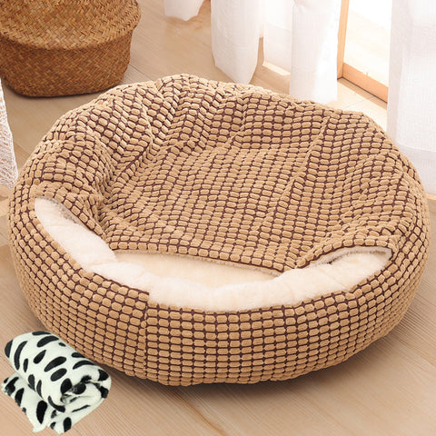 Warm Winter Semi Enclosed Kennel Round Pet
