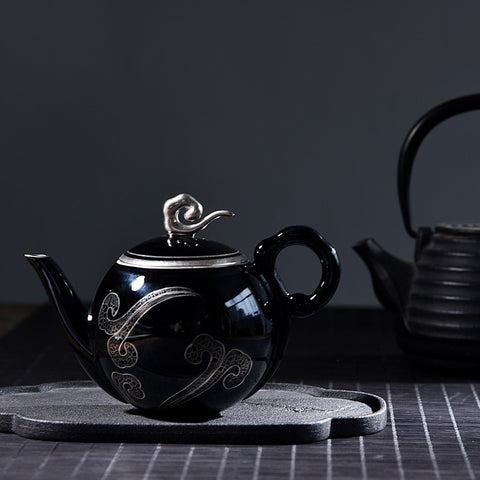 Silver pot set household tea set Xiangyun tea