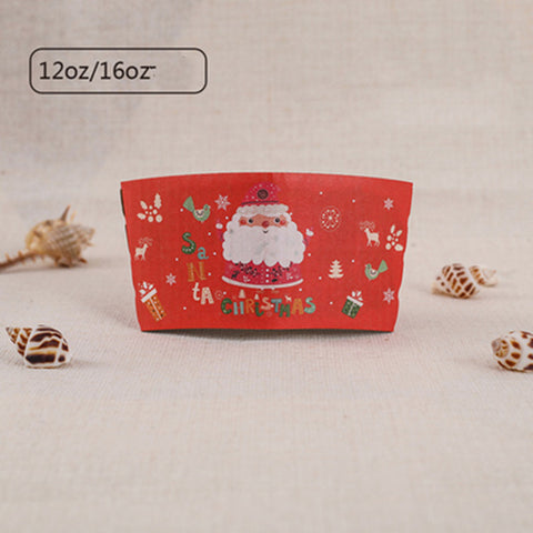 Paper Tray Dessert Festive Christmas Cup Set Coffee Cup Milk Tea Paper Cup