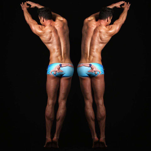 TADDLEE swim trunks men's small flat angle Triangle fashion adult flower swim pants tide low waist sexy beach swimsuit