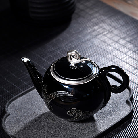 Silver pot set household tea set Xiangyun tea