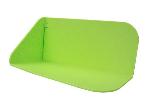 Plastic 2 in 1 Cutting Board and Drainer, Foldable Chopping Mat, with Hanging hole and Safety Lock, Bright Green