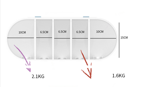 Kitchen Wall-mounted Sealed Rice Barrels 5 Grids Creative Whole Grains Containers Insect-proof Flour Beans Box