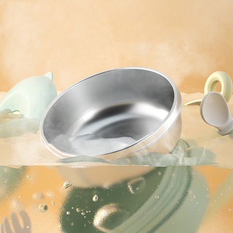 Baby Tableware Stainless Steel Bowl Baby Water Infusion Heat Preservation Bowl Supplementary Food Bowl Suction Cup Spoon Set