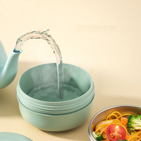 Baby Tableware Stainless Steel Bowl Baby Water Infusion Heat Preservation Bowl Supplementary Food Bowl Suction Cup Spoon Set