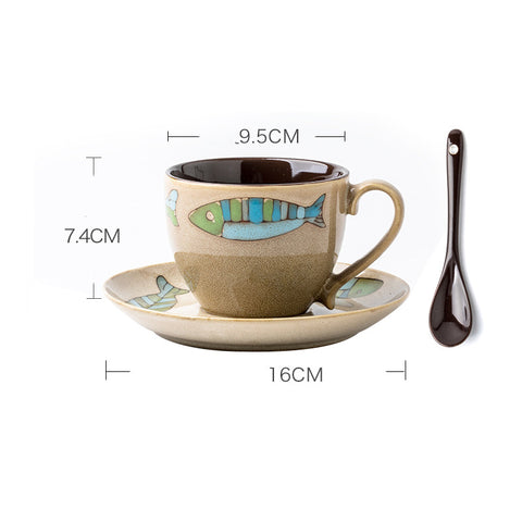 Ceramic Coffee Cup European Style Small Luxury Afternoon Tea Cup Ins Wind Retro Coffee Cup