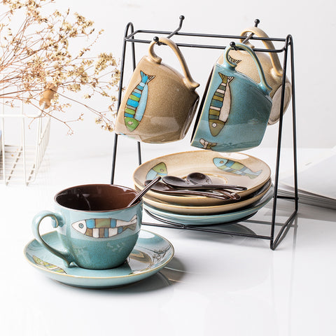 Ceramic Coffee Cup European Style Small Luxury Afternoon Tea Cup Ins Wind Retro Coffee Cup