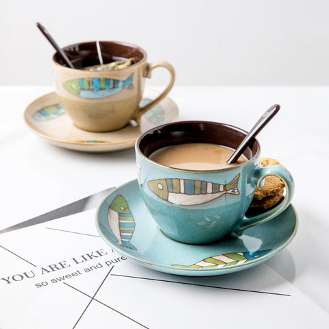 Ceramic Coffee Cup European Style Small Luxury Afternoon Tea Cup Ins Wind Retro Coffee Cup