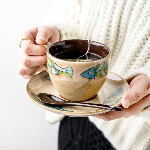 Ceramic Coffee Cup European Style Small Luxury Afternoon Tea Cup Ins Wind Retro Coffee Cup