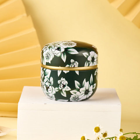 Tea Can Iron Can Flower Tea Can Round
