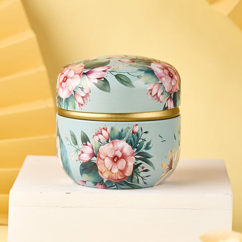 Tea Can Iron Can Flower Tea Can Round