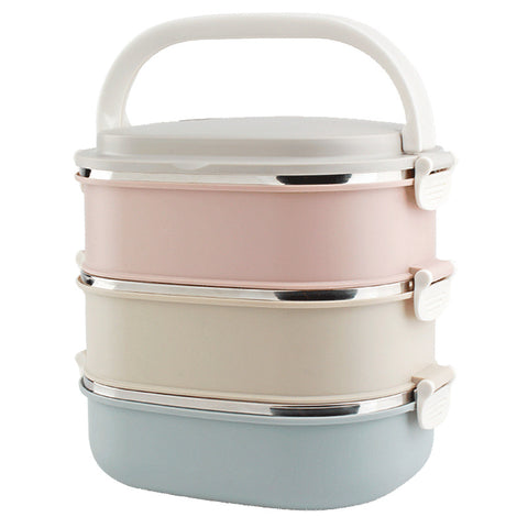 304 Stainless Steel Square Insulated Lunch Box Multi-layer