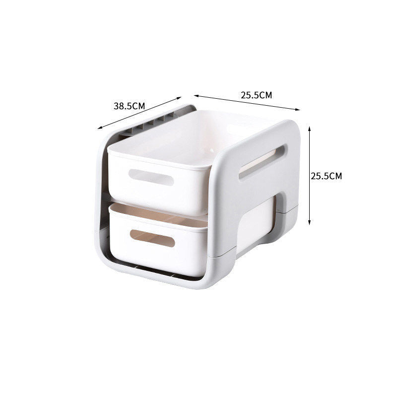 Multi-Purpose Countertop Clutter Storage Rack Cabinet Double-Layer Sli ...