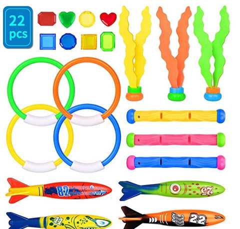 Diving Toy Swimming Pool Playing Diving Ring Torpedo Seaweed Suit