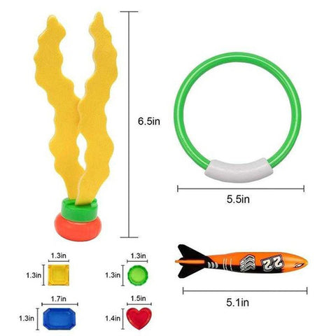 Diving Toy Swimming Pool Playing Diving Ring Torpedo Seaweed Suit