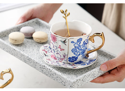 Ceramic Coffee Cup and Saucer Set Creative Phnom Penh Red Tea Cup