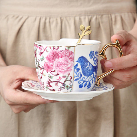 Ceramic Coffee Cup and Saucer Set Creative Phnom Penh Red Tea Cup