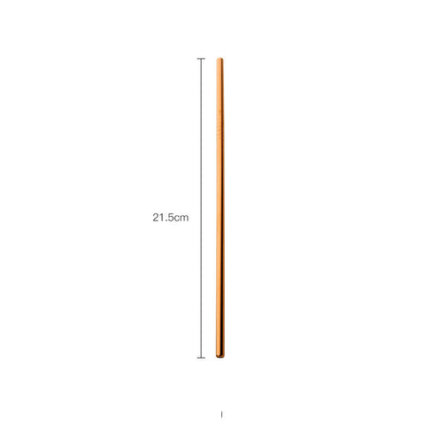 Stainless Steel Straws Titanium-Plated Color Milk Tea Coffee Beverage Metal Straws Set