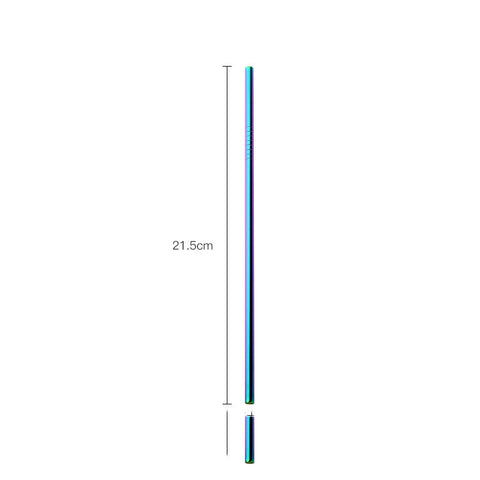 Stainless Steel Straws Titanium-Plated Color Milk Tea Coffee Beverage Metal Straws Set