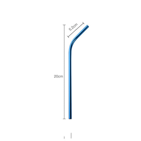 Stainless Steel Straws Titanium-Plated Color Milk Tea Coffee Beverage Metal Straws Set