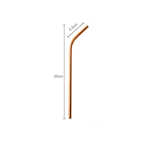 Stainless Steel Straws Titanium-Plated Color Milk Tea Coffee Beverage Metal Straws Set