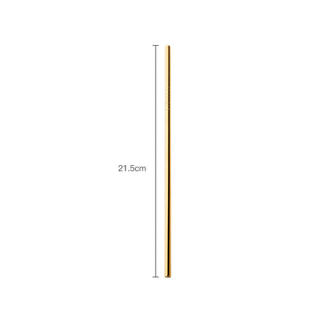 Stainless Steel Straws Titanium-Plated Color Milk Tea Coffee Beverage Metal Straws Set
