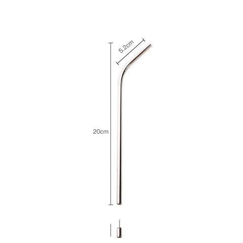 Stainless Steel Straws Titanium-Plated Color Milk Tea Coffee Beverage Metal Straws Set
