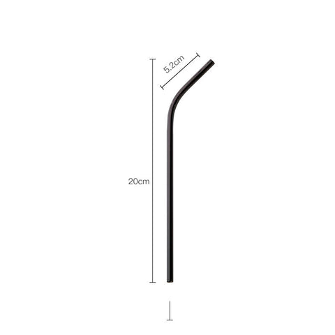 Stainless Steel Straws Titanium-Plated Color Milk Tea Coffee Beverage Metal Straws Set
