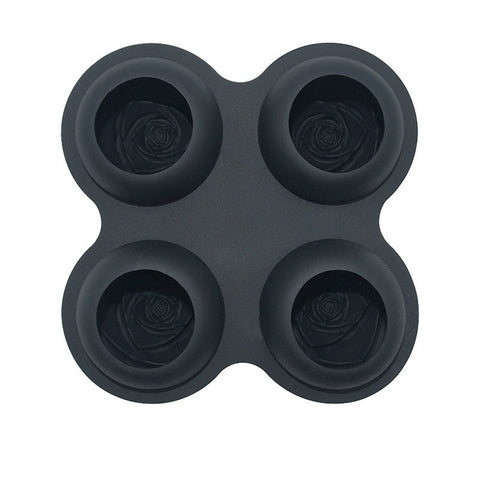 3D Large Rose Flower Food Grade Silicone Ice Molds Whisky Hockey Model Chocolate Jelly Candle Resin Clay Bar Ice Mould