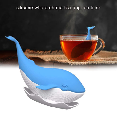 Whale Tea Infuser Food Silicone Cute Dolphin Tea Drainer Cartoon Tea Filter Tea Set Gift