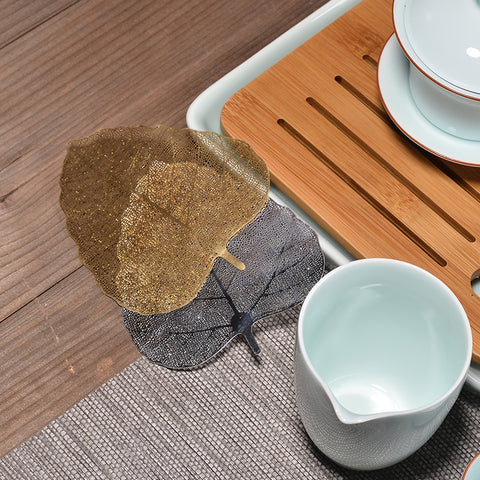 Kung Fu Tea Set, Tea Ceremony Accessories, Copper Silver Tea Strainer, Bodhi Leaf Funnel Strainer, Creative Teacup, Tea, Tea Slip Through The Net