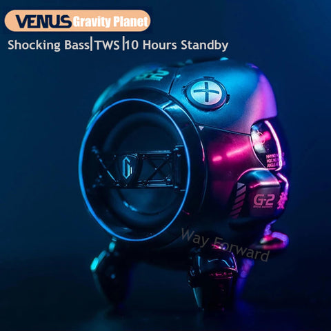 Gravastar Subwoofer Portable Bluetooth Speaker Wireless Stereo Heavy Bass Column Mini Loudspeaker LED Metal Boombox Music Player