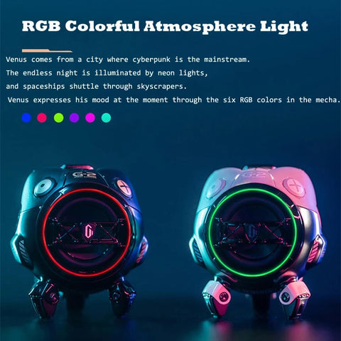 Gravastar Subwoofer Portable Bluetooth Speaker Wireless Stereo Heavy Bass Column Mini Loudspeaker LED Metal Boombox Music Player