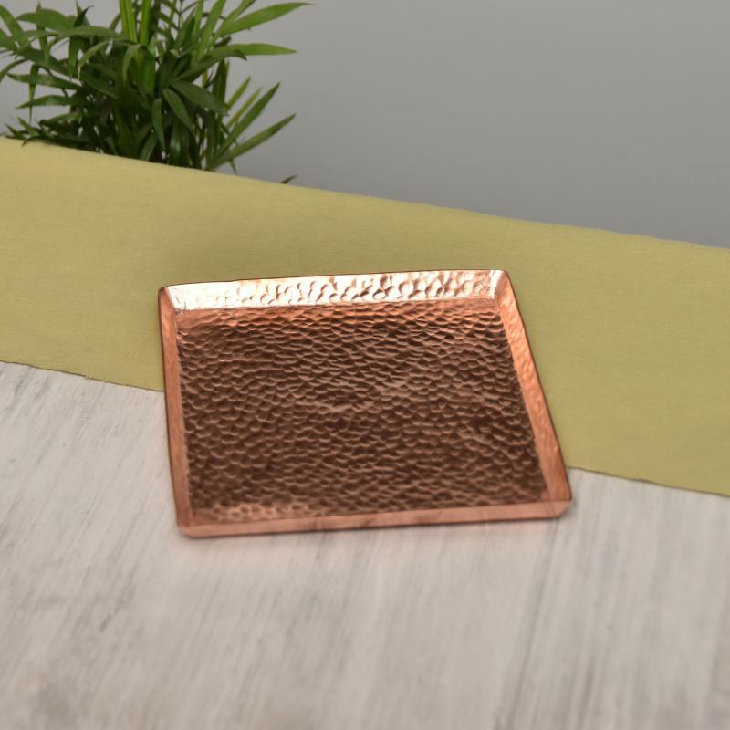 1Pc 3Size Handmade Pure Copper Tea Espresso Coffee Plate Palace Style Dishes For Coffee Cup