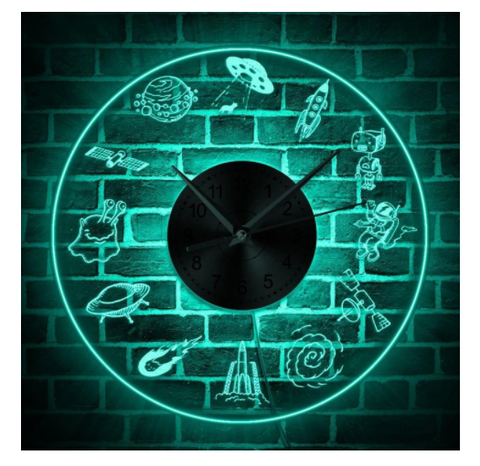 Alien Civilization Aircraft Transparent Acrylic Wall Clock